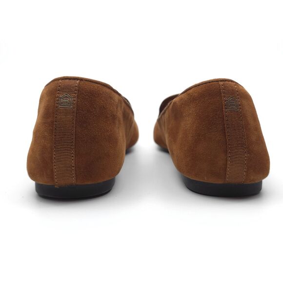 BIRDIES Starling Flat Chestnut Suede Smoking Slipper Old Money Quiet Luxury Boho - Picture 6 of 10